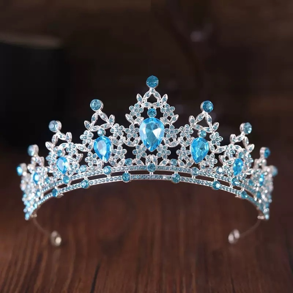 Vintage Blue Crystal Tiara - Women Accessories Hair Accessories